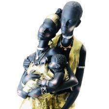 Estatueta de resina Elby Famlia africana 35cm