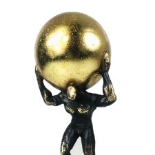 Estatueta de resina Elby Homem erguendo bola 32cm dourado