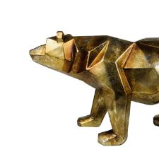 Estatueta de resina Elby Urso 18cm dourado