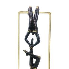 Estatueta de resina Elby Acrobatas de trapzio 42cm dourado