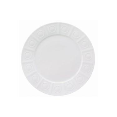 Prato sobremesa em porcelana Limoges Osmose Blanc 22,3cm
