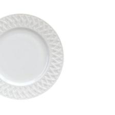 Prato sobremesa em porcelana Limoges Louisiane Blanc 22,3cm