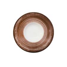 Prato para risoto em porcelana Schmidt Esfera 21cm marrom