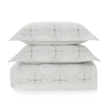 Colcha Trussardi Ravizza 200 fios Casal 2,20mx2,50m Branco/Ardsia