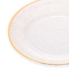 Prato em cristal martelado para sobremesa com borda dourada Lyor Petra 20cm
