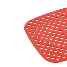 Tapete protetor em silicone para Air Fryer quadrado Lyor 18,5cm vermelho