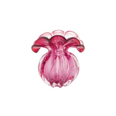 Vaso em vidro Lyor Italy 11x9x11,5cm rosa
