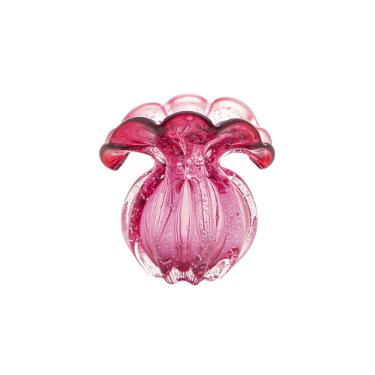 Vaso em vidro Lyor Italy 13,5x11x14cm rosa