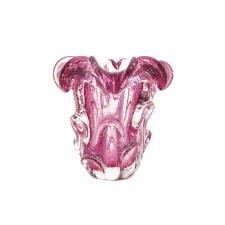 Vaso em vidro Lyor Italy 13x14,5cm rosa