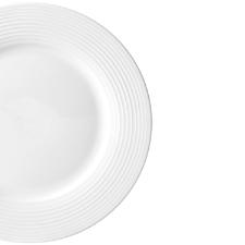 Prato sobremesa em porcelana L'hermitage Brizzard 20,2cm branco