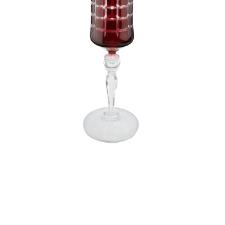 Taa para champanhe lapidada em cristal ecolgico Bohemia Grace 190ml vermelha