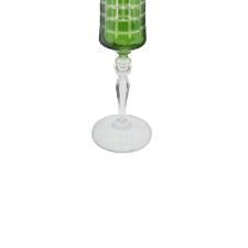 Taa para champanhe lapidada em cristal ecolgico Bohemia Grace 190ml verde