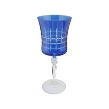 Taa para gua lapidada em cristal ecolgico Bohemia Grace 300ml azul