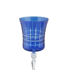 Taa para gua lapidada em cristal ecolgico Bohemia Grace 300ml azul