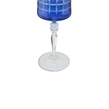 Taa para gua lapidada em cristal ecolgico Bohemia Grace 300ml azul