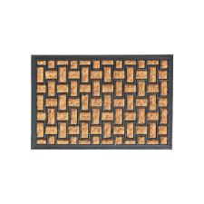 Capacho em fibra de coco e borracha Hudson Panam Rattan 60x40cm