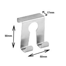 Gancho duplo para porta de armrio em ao inox Fackelmann