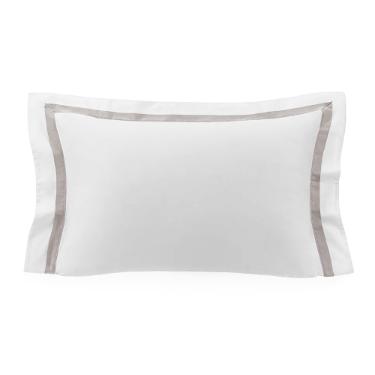 Fronha Trussardi Vercelli 50cmx90cm 100% Algodo Branco e Marmo