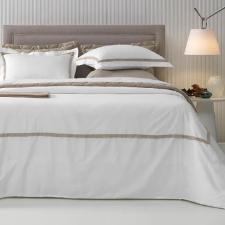 Fronha Trussardi Vercelli 50cmx90cm 100% Algodo Branco e Marmo