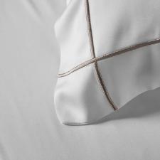 Jogo de len�ol Trussardi Girelli 300 fios 100% Algod�o Queen Branco/Nocciola