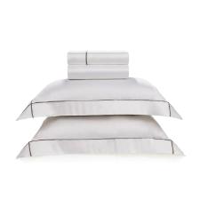 Jogo de lenol Trussardi Girelli 300 fios 100% Algodo King Branco/Nocciola