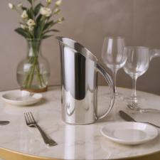 Jarra Oval para gua Saint James em Prata, 1,3 Litro, Luxo e Elegncia para Mesa