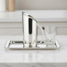 Jarra Oval para gua Saint James em Prata, 1,3 Litro, Luxo e Elegncia para Mesa