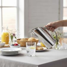 Jarra Oval para gua Saint James Infinity em Prata, 1,3 Litro, Luxo e Elegncia para Mesa