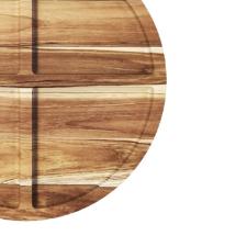 Petisqueira redonda em madeira teca com 4 divises Stolf 24cm