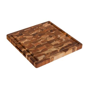 Tbua para churrasco em madeira invertida teca Stolf 35,5x35,5cm