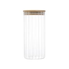 Pote mantimento em vidro com tampa bambu Wolff 1,1 litro