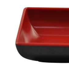 Bowl quadrado em melamina Casita Oriental 7x7cm preto e vermelho