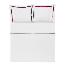 Jogo de len�ol Trussardi Vercelli 300 fios em algod�o Casal Branco/Vino