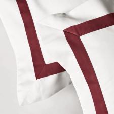 Jogo de len�ol Trussardi Vercelli 300 fios em algod�o Casal Branco/Vino