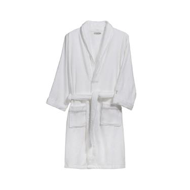 Roupo 100% Algodo Feminino P Trussardi Amlia Branco e Nocciola