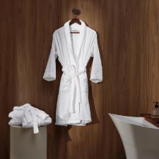 Roupo 100% Algodo Feminino P Trussardi Amlia Branco e Nocciola