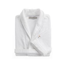 Roupo feminino 100% algodo Trussardi Amlia GG branco e nocciola