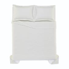 Colcha Trussardi Novara 300 fios em algodo Egpcio 2,60mx2,80m Queen Branco
