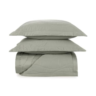 Colcha Trussardi Novara 300 fios em algodo Egpcio 2,60mx2,80m Queen Pistacchio