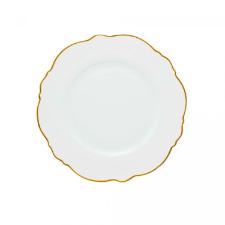 Jogo de pratos raso de porcelana Wolff Maldivas 6 peas 28cm filete dourado