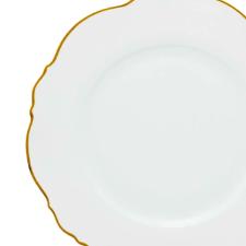 Jogo de pratos raso de porcelana Wolff Maldivas 6 peas 28cm filete dourado