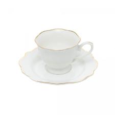 Jogo de xcaras de ch de porcelana Wolff Maldivas 6 peas 180ml filete dourado
