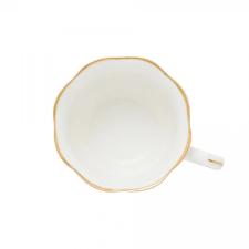 Jogo de xcaras de ch de porcelana Wolff Maldivas 6 peas 180ml filete dourado