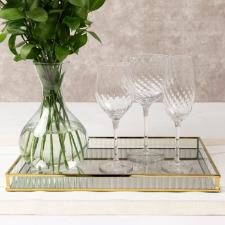Bandeja retangular Copa&Cia Glass 30,5x18cm dourada