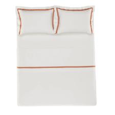 Jogo de cama Trussardi Vercelli cetim 300 fios king 4 peas branco e solare