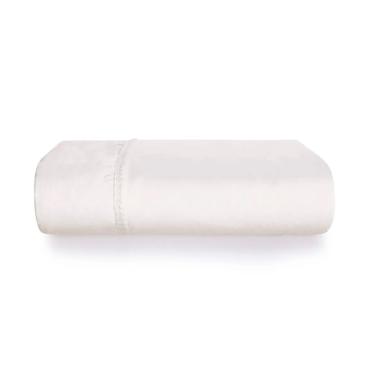 Lenol com elstico Trussardi Grasso cetim 300 fios king 193x203x40cm branco