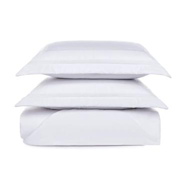Colcha com porta-travesseiro Trussardi Vincenzo em algodo 260X280cm queen branco