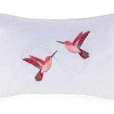 Almofada bordada em algodo Trussardi Venere 300 Fios 30x50cm branco