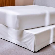 Saia para Cama Box King 100% algodo Trussardi Tullia Branco/Branco