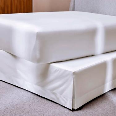 Saia para Cama Box King 100% algodo Trussardi Tullia Branco/Branco